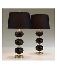 Possini Euro Design Possini Euro Grace 30" High Black Glass Table Lamp Set of 2