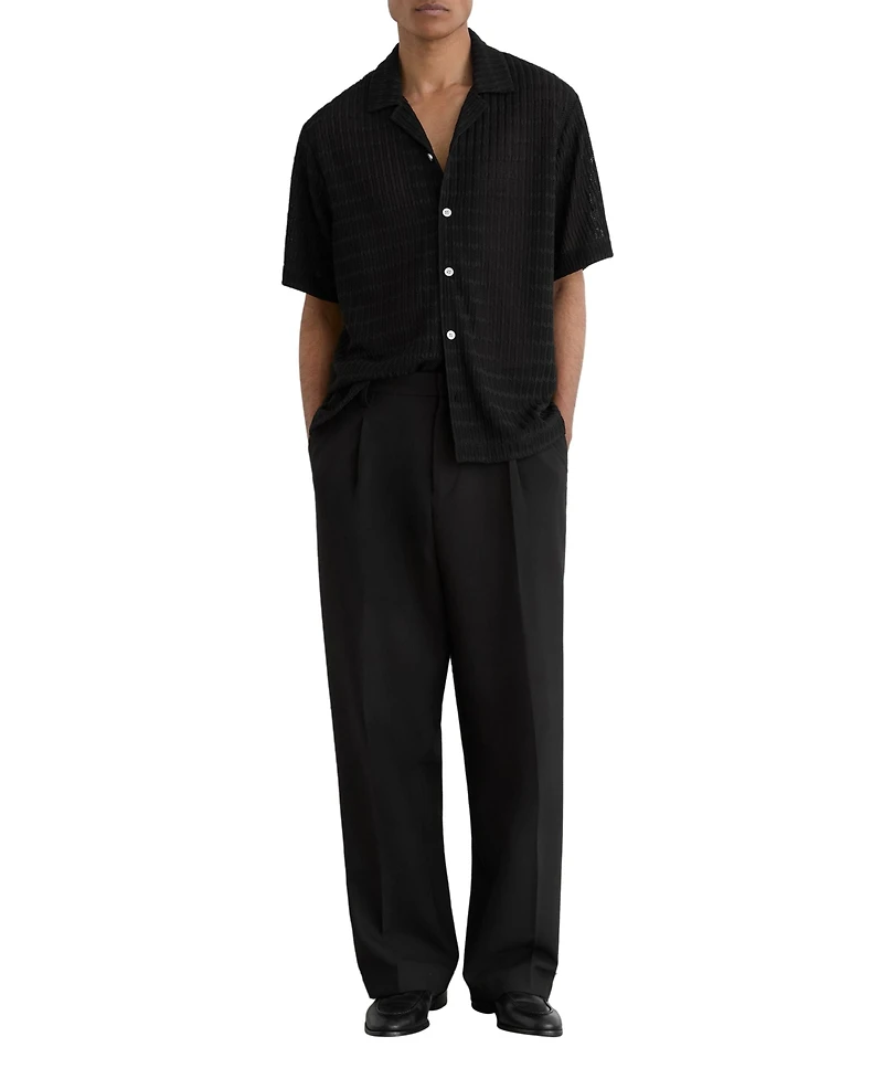 Reiss Men's Sid Crochet Cuban Shirt