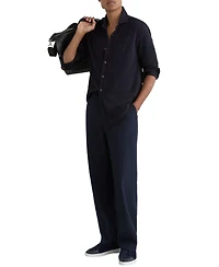 Reiss Men's Dasilva Garment Dyed Pique Shirt