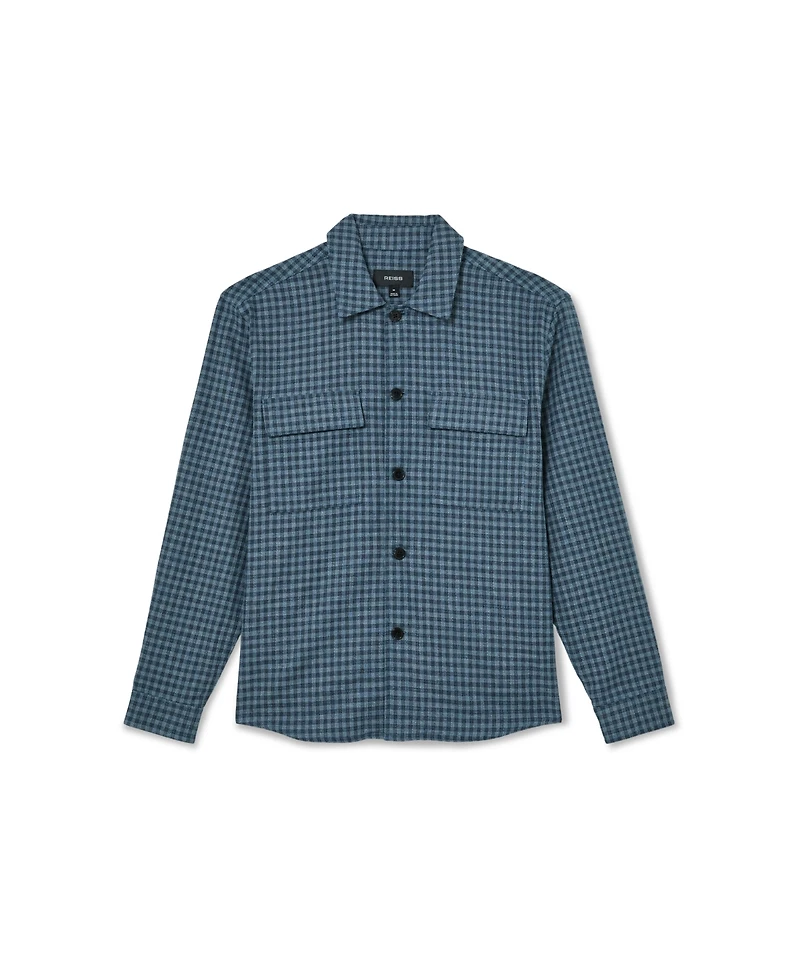Reiss Men's Sever Linen Check Overshirt