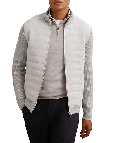 Reiss Men's Townsend Zip Through Funnel Quilted Jacket
