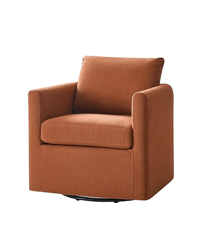 Modern Asser Slipcovered Swivel Chair
