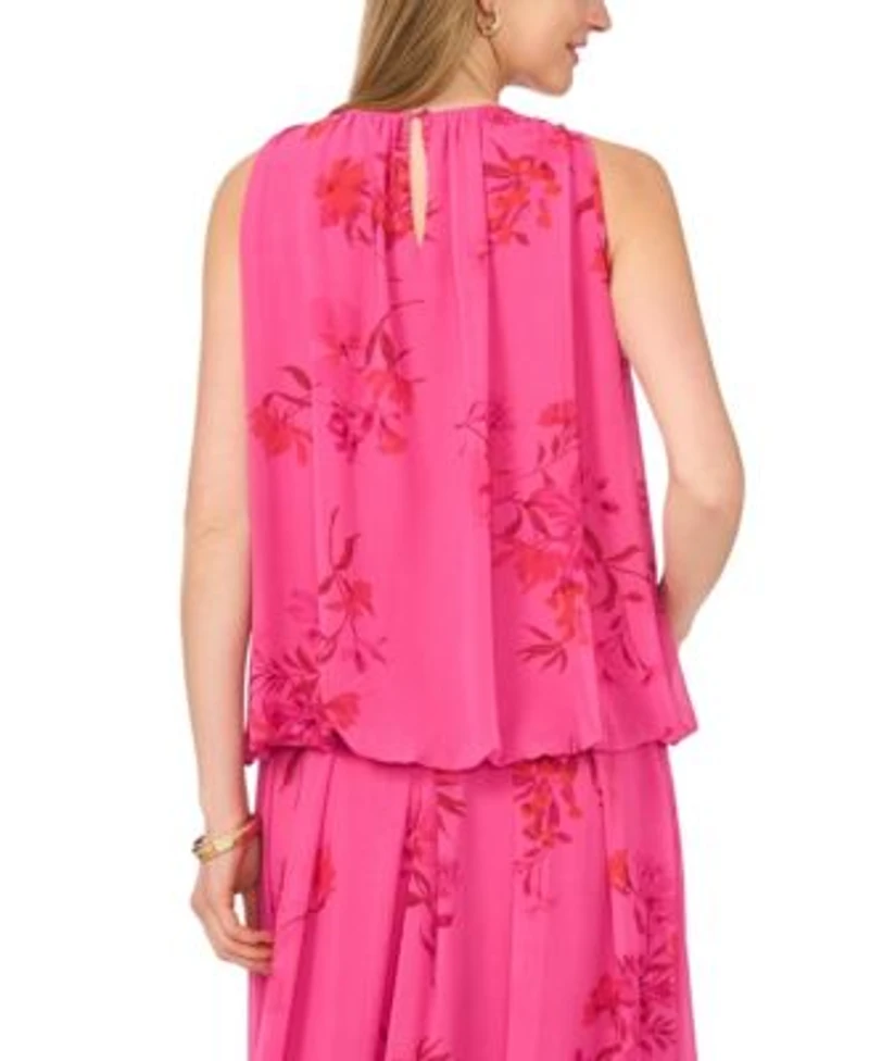 Vince Camuto Womens Floral Crewneck Sleeveless Blouse Maxi Skirt