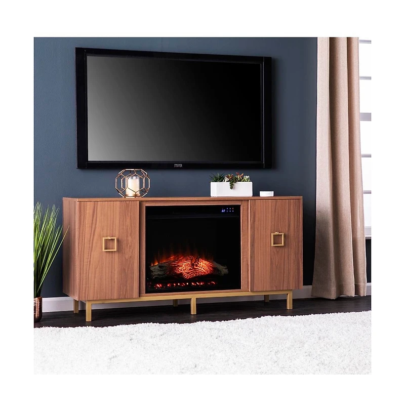 Augusta Home Yorkville Touch Screen Electric Fireplace w/ Media Storage