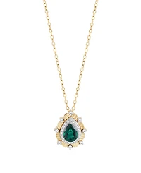 Macy's Lab-Grown Ruby (3/4 ct. t.w.) & Sapphire (1/4 Pendant Necklace 14k Gold-Plated Sterling Silver (Also Available Emerald Sapphi
