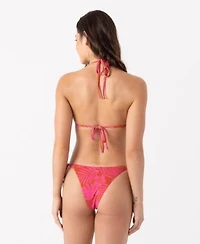 Roxy Womens Sun Chaser Mini Tiki Tri Charm Detail Bikini Top Tie Side Charm Detail Hipster Swim Bottoms