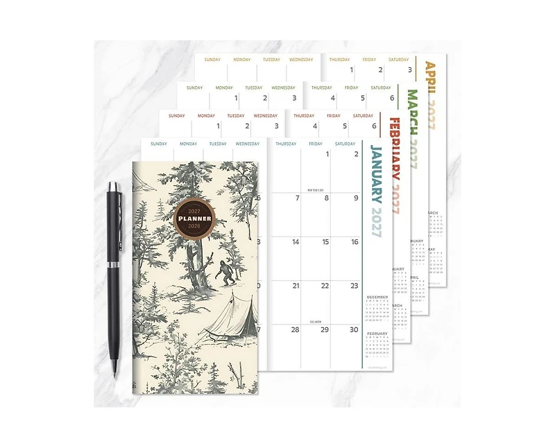 Tf Publishing Paper Goods 2027-2028 Trail Timber Small Monthly Pocket Planner
