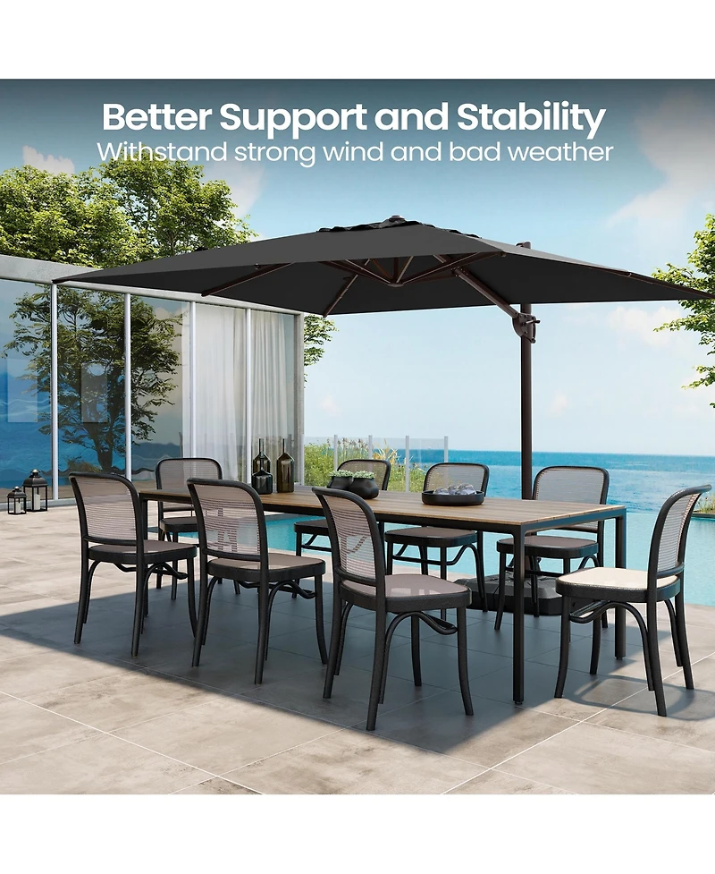 Pellebant Outdoor Patio 9 X 12Feet Aluminum Cantilever Umbrella