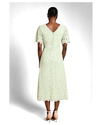 Coast Women's Scallop Hem V-Neck Lace Midi Dress