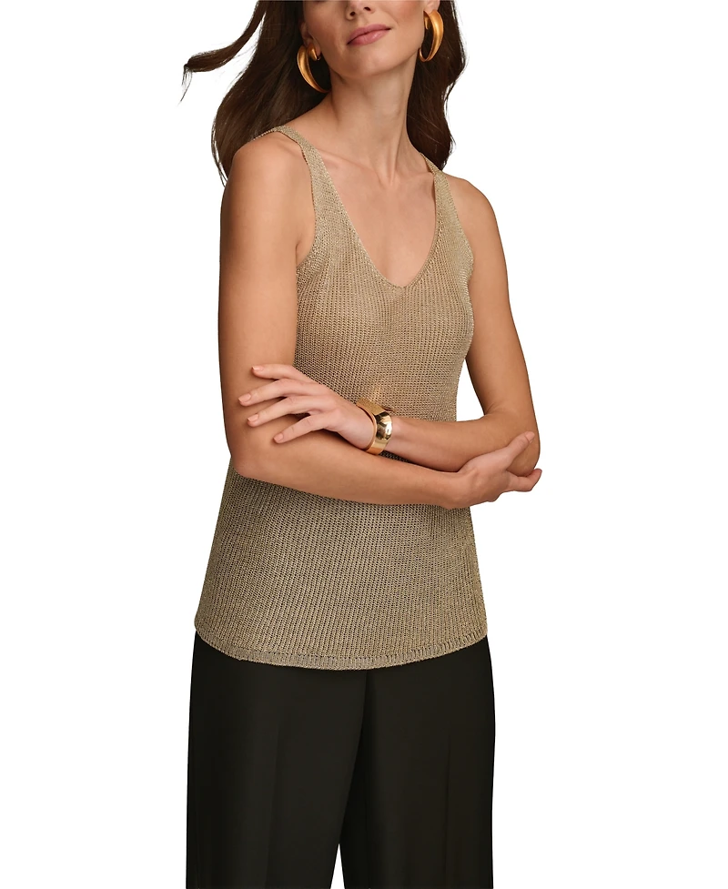 Donna Karan Women's Metallic-Knit Tank Top
