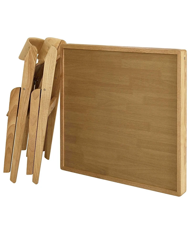 Meco Stackmore Juvenile Kids Folding 3 Piece Wood Table and Chair Furniture Set