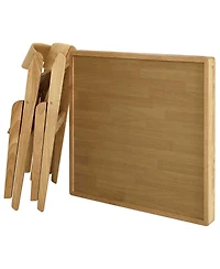 Meco Stackmore Juvenile Kids Folding 3 Piece Wood Table and Chair Furniture Set