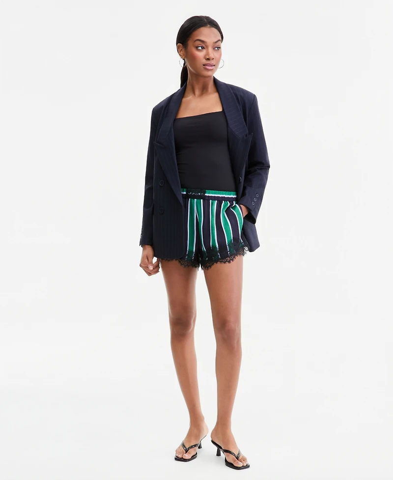 Bar Iii Women's Pinstripe Double-Breasted Blazer, Macy's Exclusive