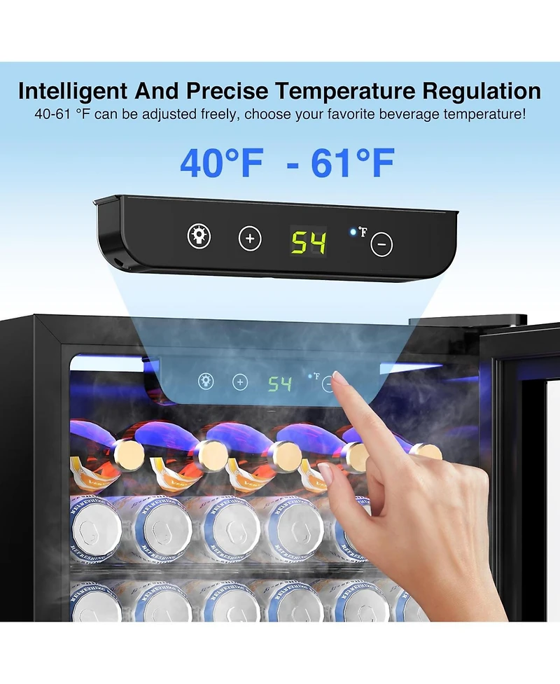 Cowsar 1.3 Cu. Ft. Beverage Refrigerator with Led Light