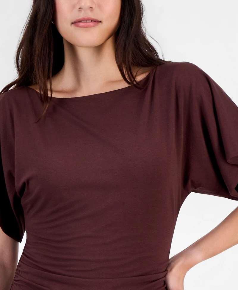 Bar Iii Women's Boat-Neck Flutter-Sleeve Top, Macy's Exclusive