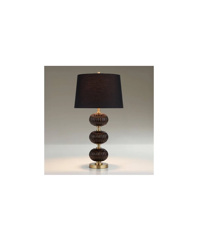 Possini Euro Design Possini Euro Grace 30" High Black Glass Table Lamp with Dimmer