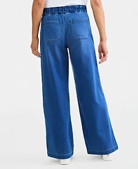 Style & Co Women's Knit High-Rise Wide-Leg Pull-On Jeans, Macy's Exclusive
