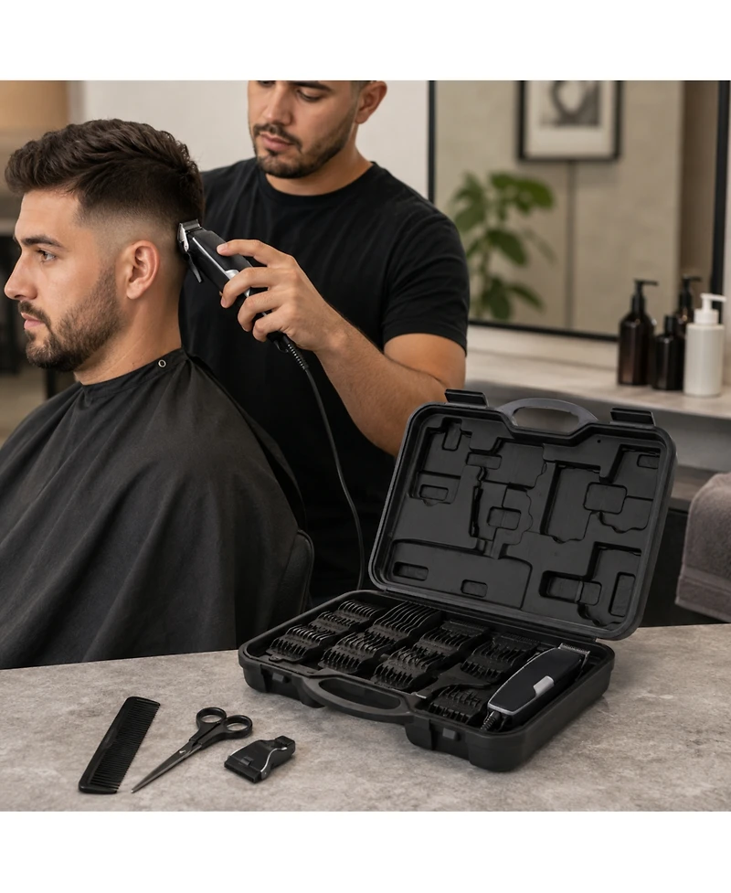 Perry Ellis 30 Piece Professional Hair Clipper Kit with Storage Case