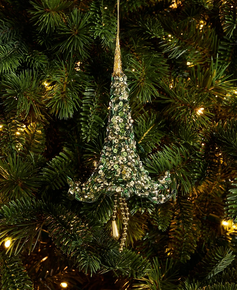 Holiday Lane Enchanted Forest Trumpet Flower With Dangle Ornament, Macy's Exclusive