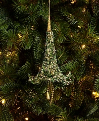Holiday Lane Enchanted Forest Trumpet Flower With Dangle Ornament, Macy's Exclusive