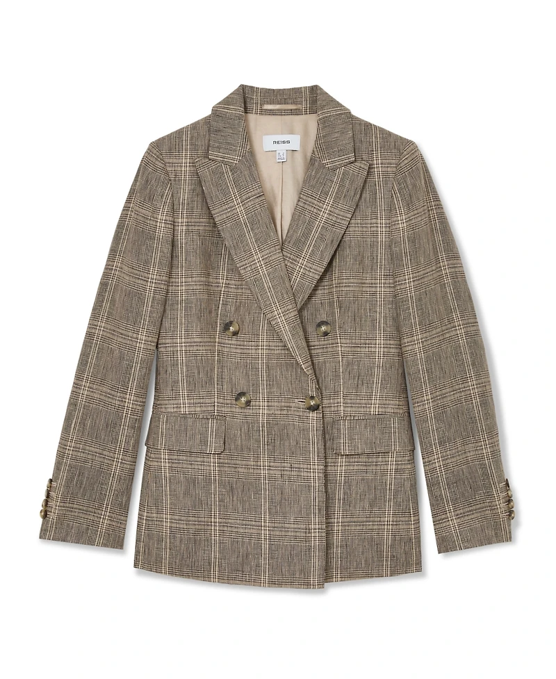 Reiss Women's Sybil Double Breasted Check Jacket