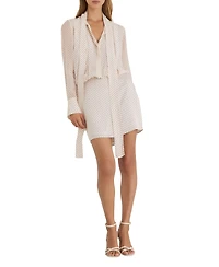 Reiss Women's Dottie Tie Neck Polka Dot Mini Dress