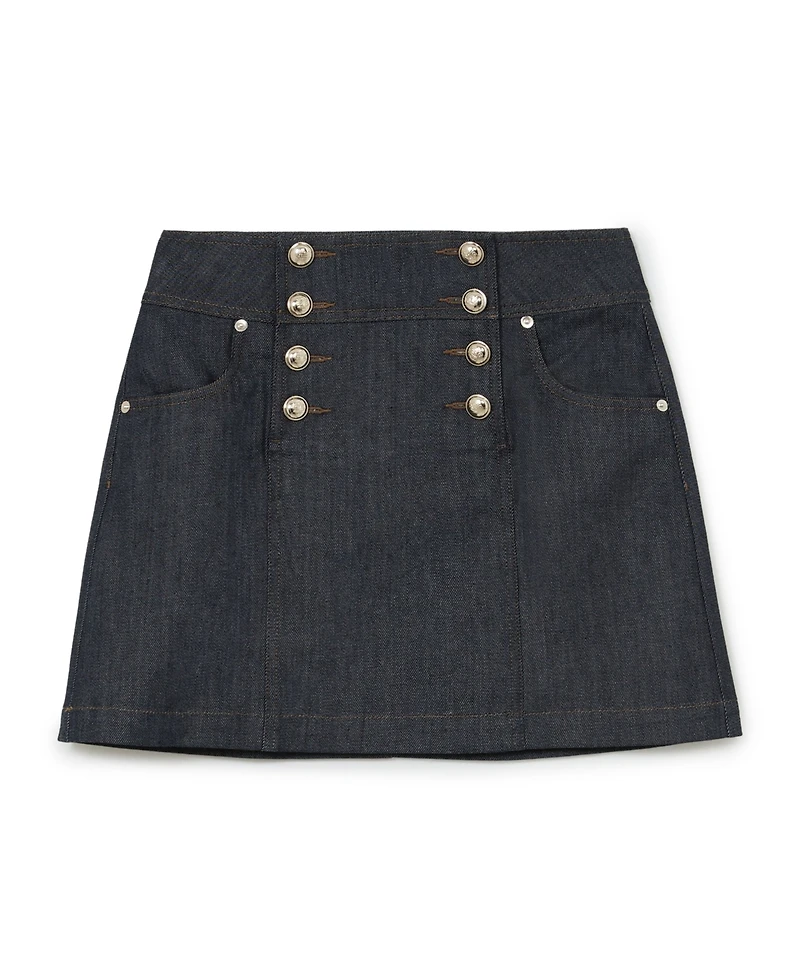 Reiss Women's Skylar Button Detail Denim Mini Skirts