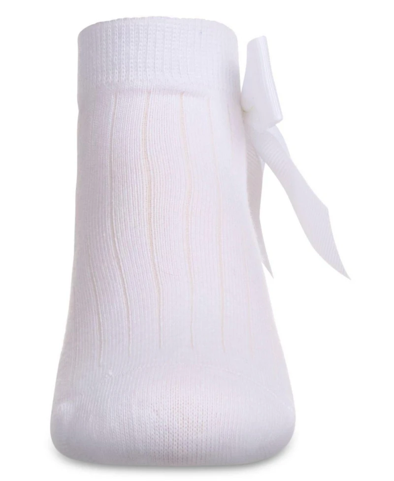 MeMoi Baby Girls Ribbed Bow Anklet Socks