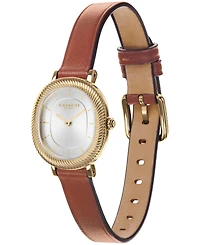 Coach Women's Harlow Saddle Leather Strap Watch 23.8mm