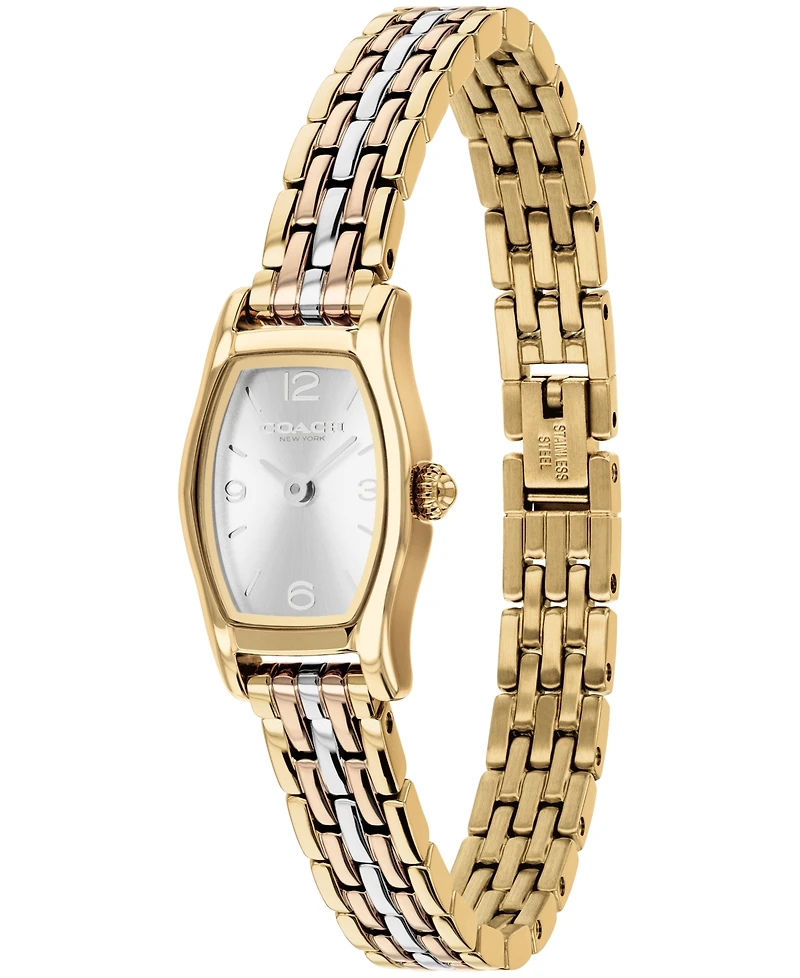 Coach Women's Greta Tri Tone Stainless Steel Bracelet Watch 15.3mm