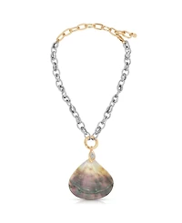 Ettika Mixed Metal Shell Statement Necklace