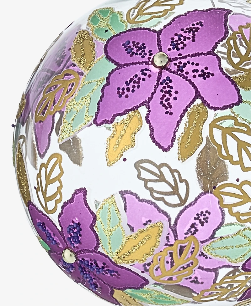 Holiday Lane Enchanted Forest Floral Ball Ornament, Macy's Exclusive