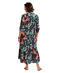 Brakeburn Women's Estrella Sculpted Collar Maxi Dress