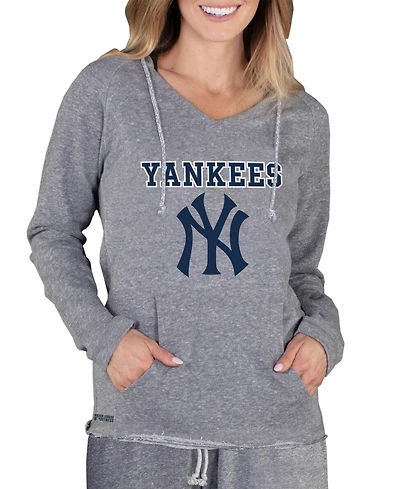 Concepts Sport Women's Gray New York Yankees Mainstream Terry Long Sleeve Hoodie Top
