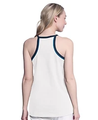 G-iii 4Her by Carl Banks Women's White Minnesota Timberwolves Curveball Racerback Scoop Neck Slub Tank Top