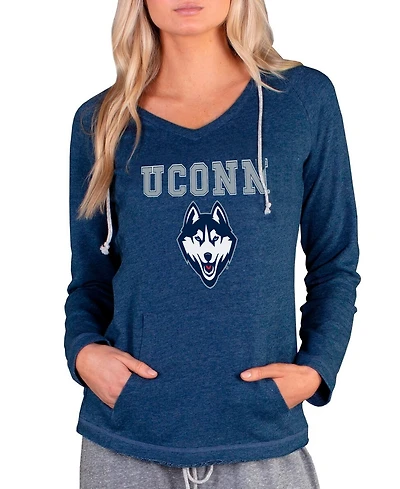 Concepts Sport Women's Navy Huskies Mainstream Tri-Blend Raglan Long Sleeve V-Neck Hoodie Top