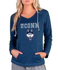 Concepts Sport Women's Navy Huskies Mainstream Tri-Blend Raglan Long Sleeve V-Neck Hoodie Top