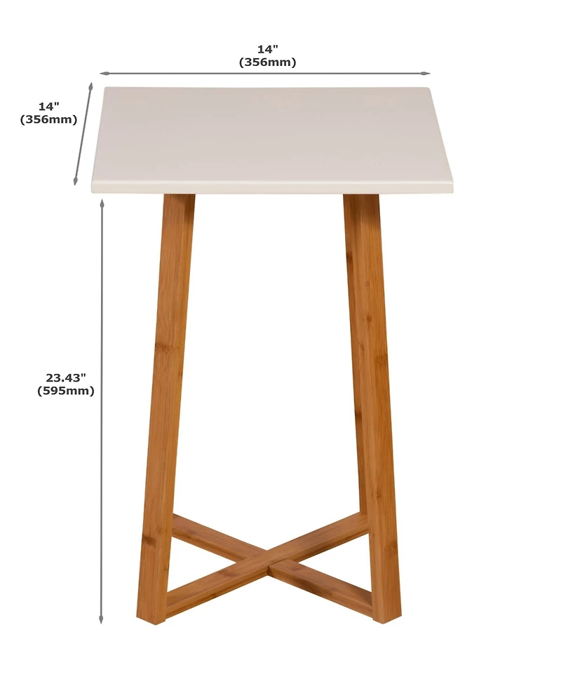Fairway Avenue Home 23.4" Bamboo Wood Square Plant Table