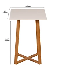 Fairway Avenue Home 23.4" Bamboo Wood Square Plant Table
