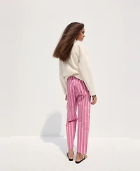 Mango Women's Straight-Fit Striped Jeans