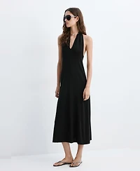 Mango Women's Back Detail Halter Dress