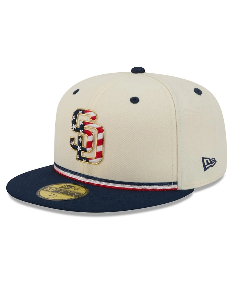 New Era Men's Cream/Red San Diego Padres Usa 250 Fourth of July 59FIFTY Fitted Hat