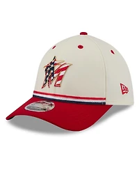 New Era Men's Cream/Red Miami Marlins Usa 250 Fourth of July 39THIRTY M-Crown Flex Hat