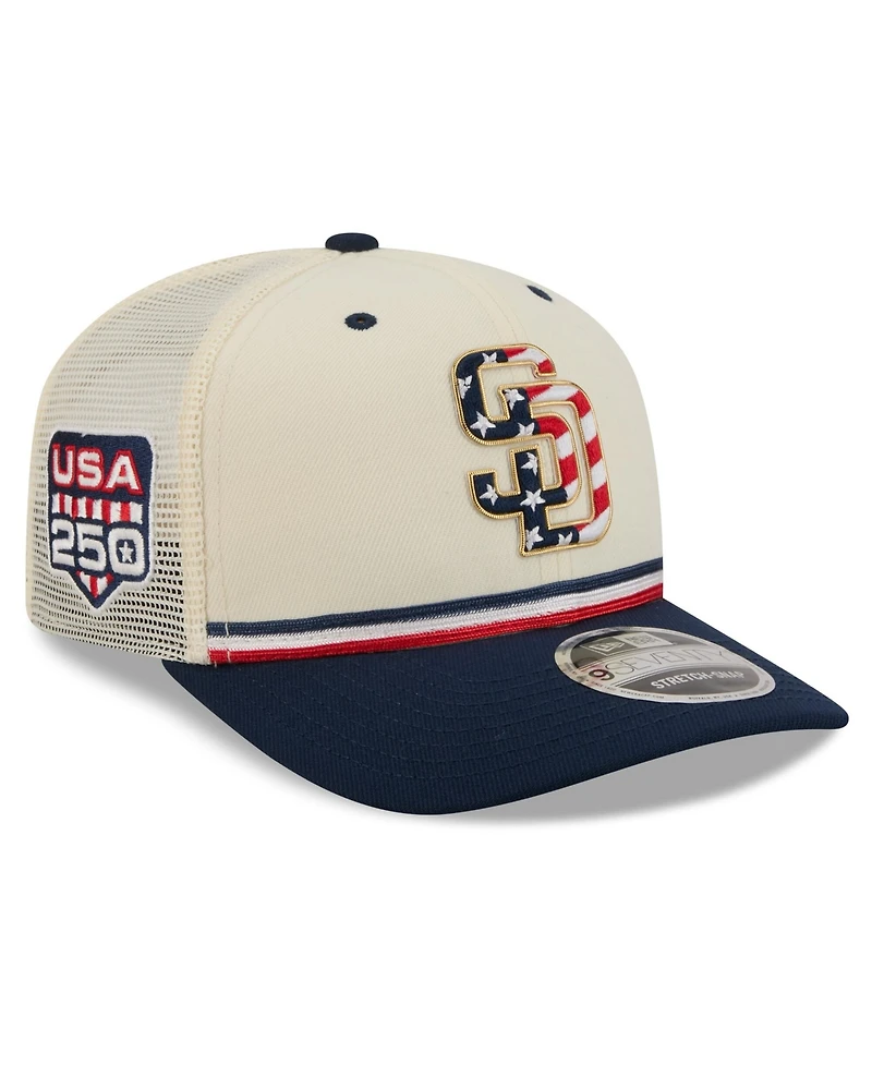 New Era Men's N/A Cream/Red San Diego Padres Usa 250 Fourth of July 9SEVENTY Adjustable Hat