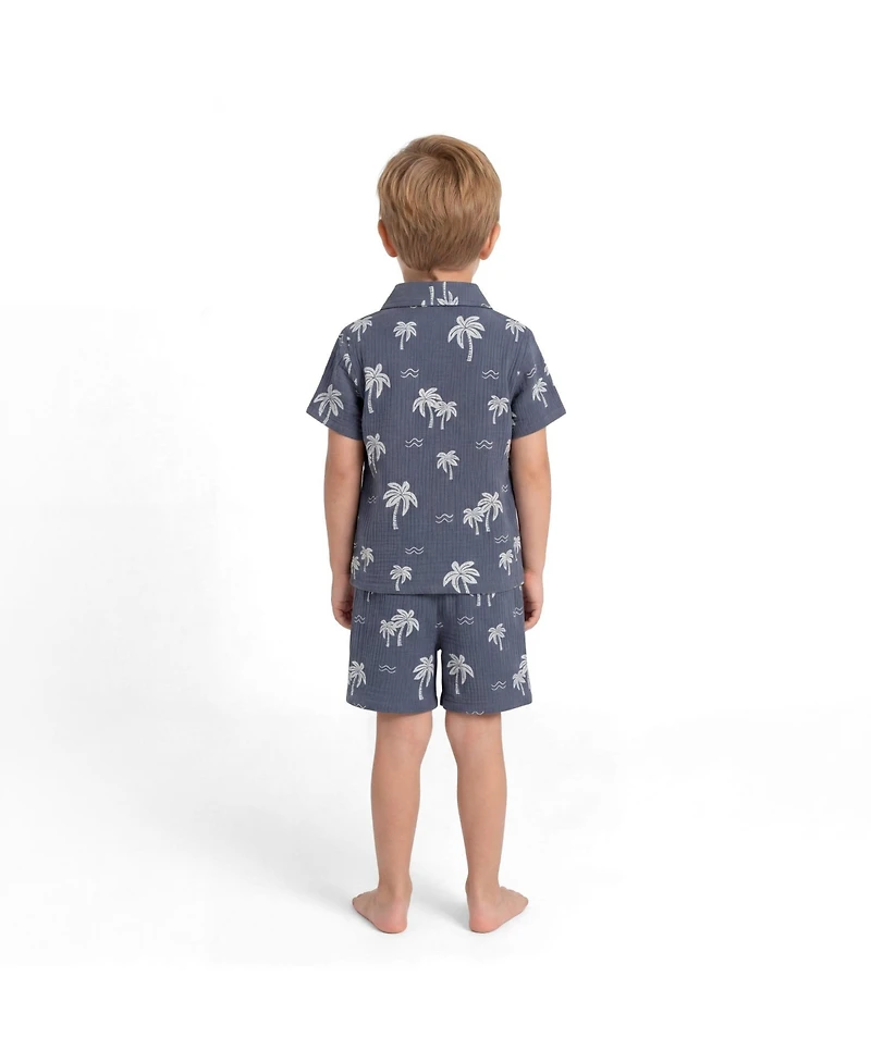 Andy & Evan Big Boys Little/Big Tropical Palm Tree Gauze Set