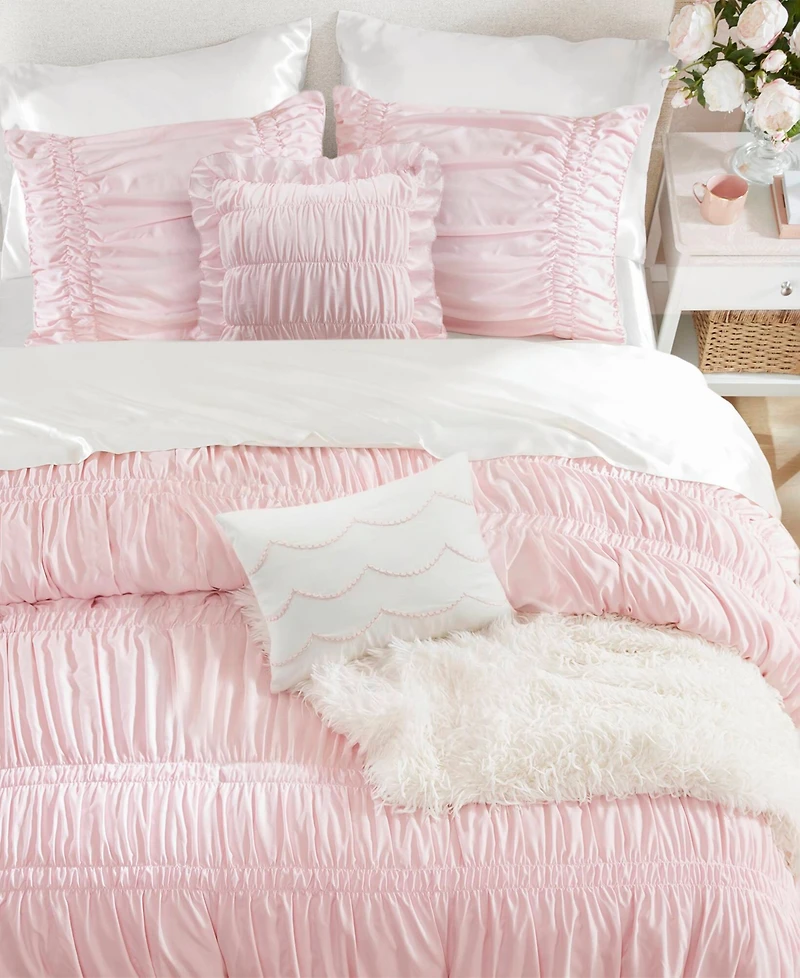 Intelligent Design Ivy Ruched Bow Tie 5-Piece Comforter Set, Full/Queen