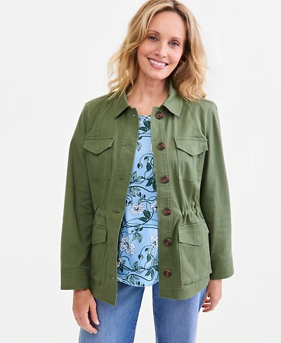Style & Co Women's Tie Waist Utility Field Jacket, Macy's Exclusive