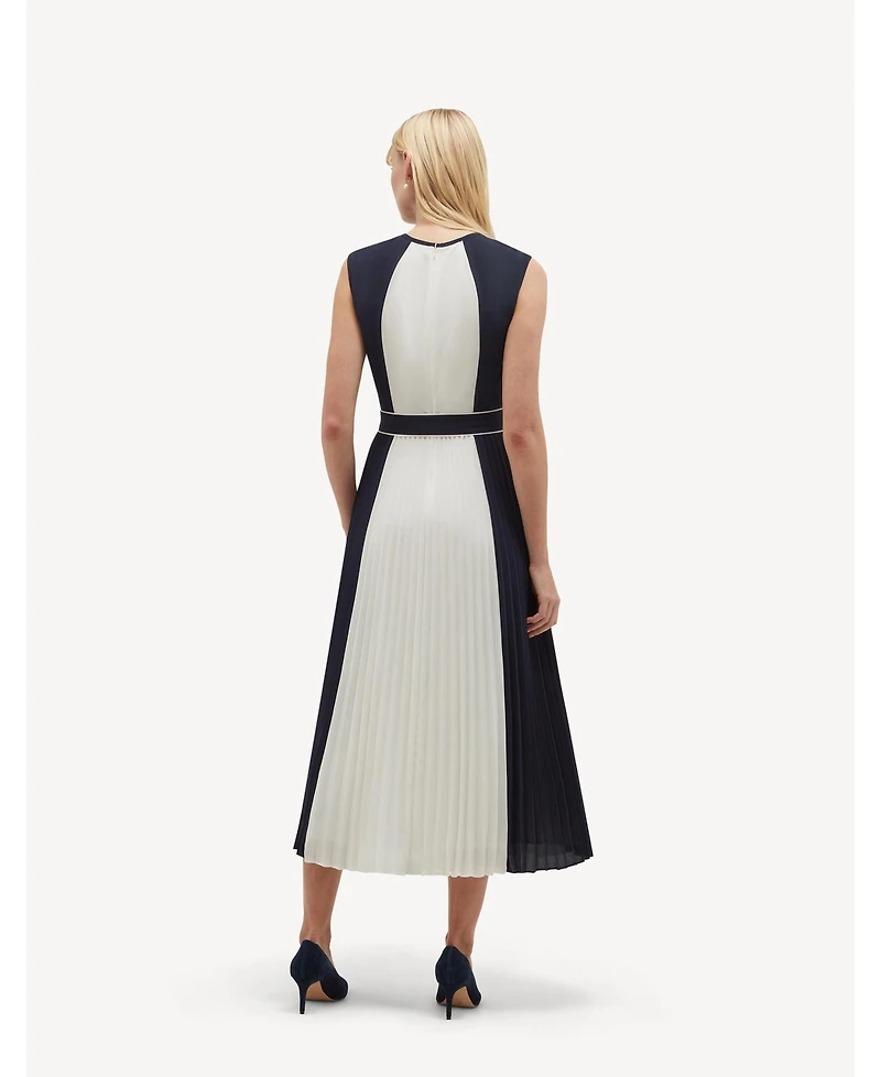 Hobbs London Women's Hattie Pleated Tie-Waist Midi Dress
