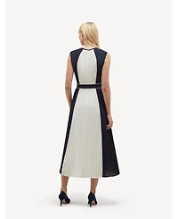 Hobbs London Women's Hattie Pleated Tie-Waist Midi Dress