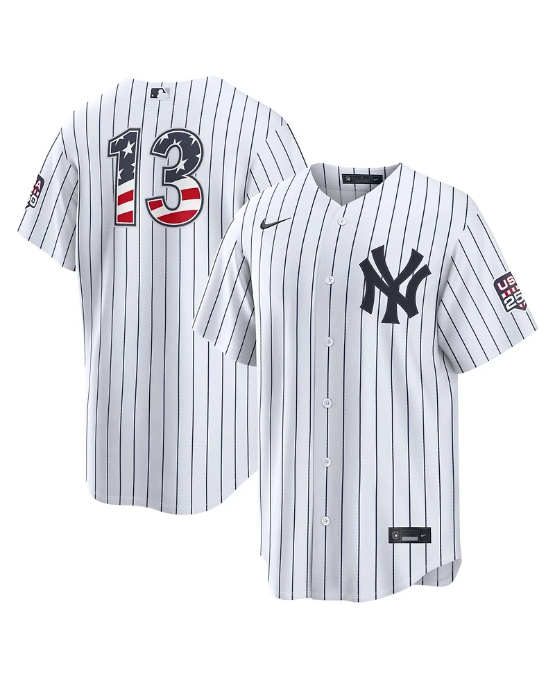 Nike Men's Jazz Chisholm Jr. White New York Yankees Usa 250 Fourth of July Stadium Jersey
